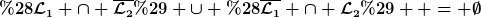 [latex](\mathcal{L}_1 \cap \overline{\mathcal{L}_2}) \cup (\overline{\mathcal{L}_1} \cap \mathcal{L}_2)  = \emptyset[/latex]