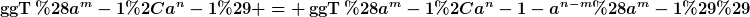 [latex]\operatorname{ggT}(a^m-1,a^n-1) = \operatorname{ggT}(a^m-1,a^n-1-a^{n-m}(a^m-1))[/latex]