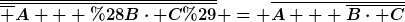 [latex]\overline{\overline{\overline A + (B\cdot C)}} = \overline{A + \overline{B\cdot C}}[/latex]