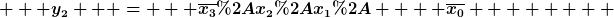 [latex]   y_2   =   \overline{x_3}*x_2*x_1*    \overline{x_0}        [/latex]
