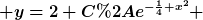 [latex] y=2+C*e^{-\frac{1}{4} x^2} [/latex]