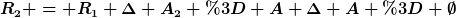[latex]R_2 = R_1 \Delta A_2 = A \Delta A = \emptyset[/latex]