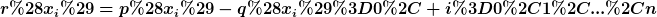 [latex]r(x_i)=p(x_i)-q(x_i)=0, i=0,1,...,n[/latex]