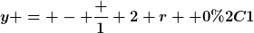 [latex]y = - \frac 1 2 r+ 0,1[/latex]